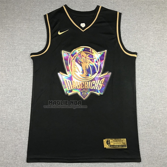 Maglia
 Luka Doncic NO 77 Dallas Mavericks Golden Edition 2021-22 Nero
